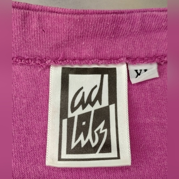 VTG 80s 90s Women's XL Shirt Single Stitch USA AOP Flamingo Ad Libs Pink - Picture 8 of 9